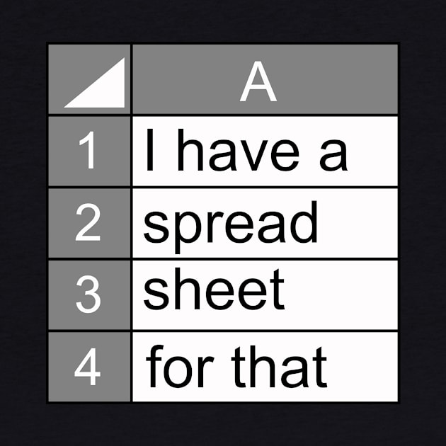 I have a spreadsheet for that | funny data nerd novelty gift by MerchMadness